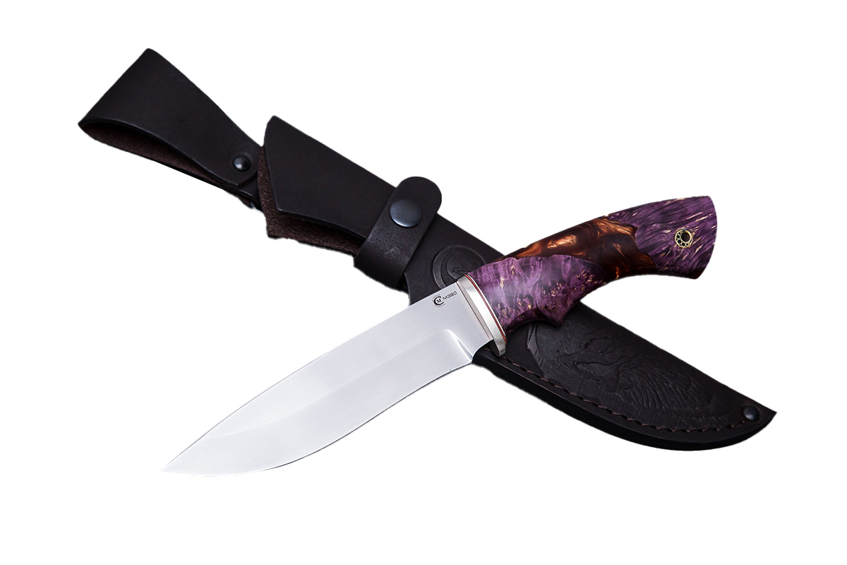 Нож ИП СЕМИНА Близнец сталь М390 мельхиор гибрид кап клена - фото 1