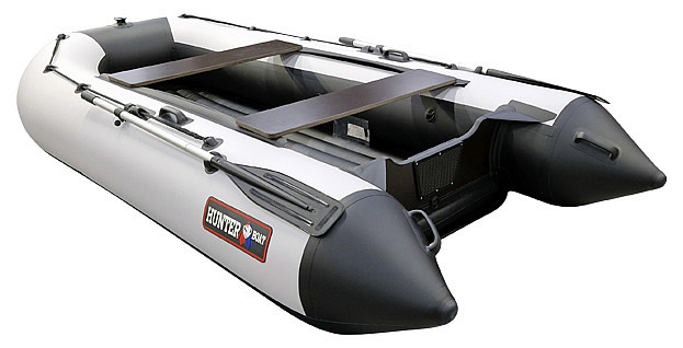 Лодка Хантер 335А лайт черно-белый - фото 1