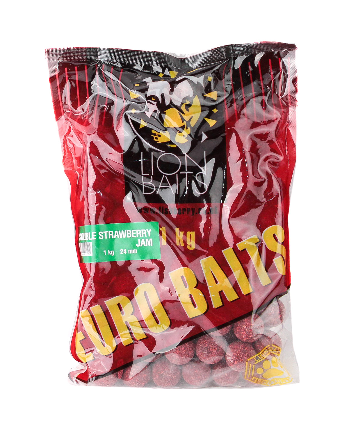 Бойлы Lion Baits растворимые клубничный джем 24мм 1кг - фото 1