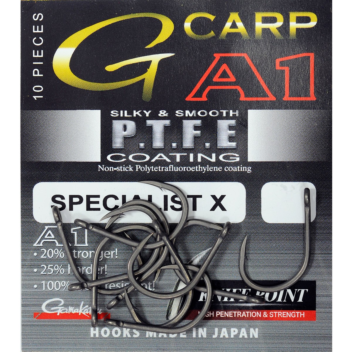 Крючок Gamakatsu A1 G-Carp Specialist X PTFE KP №8 уп.10шт - фото 1