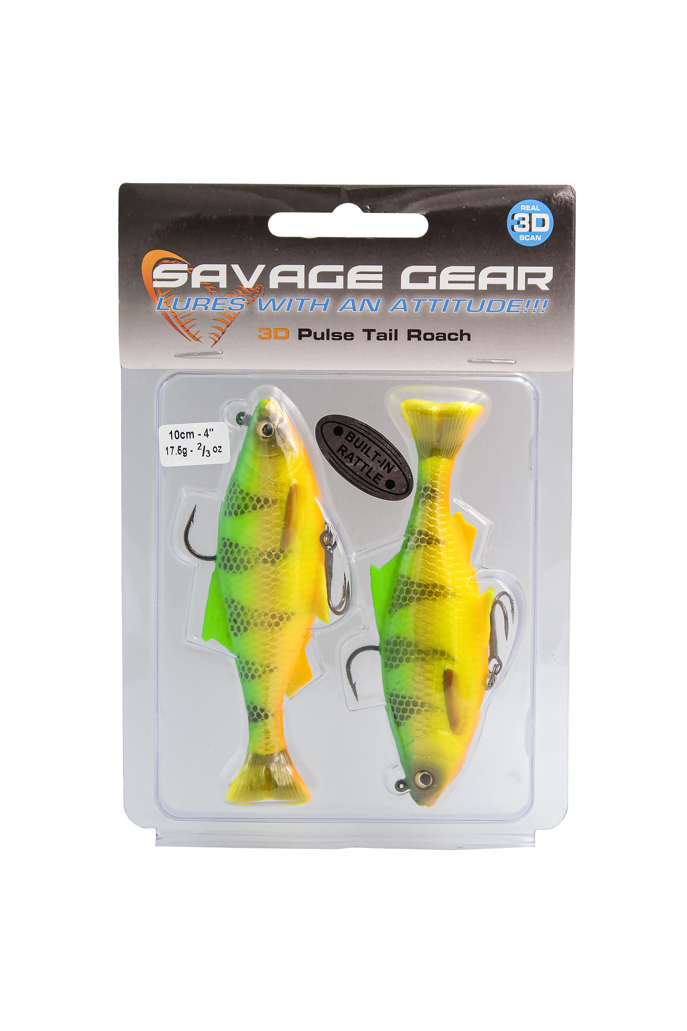 Приманка Savage Gear 3D Pulse tail roach 10см 17.5гр S 2pcs firetiger - фото 1