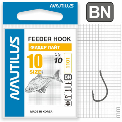 Крючок Nautilus Sting Feeder Фидер лайт S-1101BN №10 - фото 1