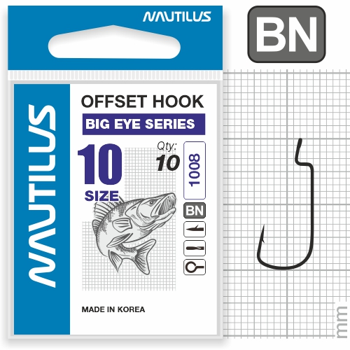 Крючок Nautilus Offset Big Eye Series Worm 1008 №10 - фото 1