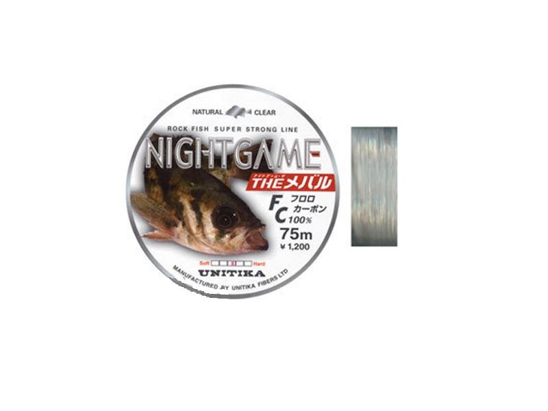 Леска Unitika Nightgame mebaru FC 75м 0,12мм 1кг - фото 1
