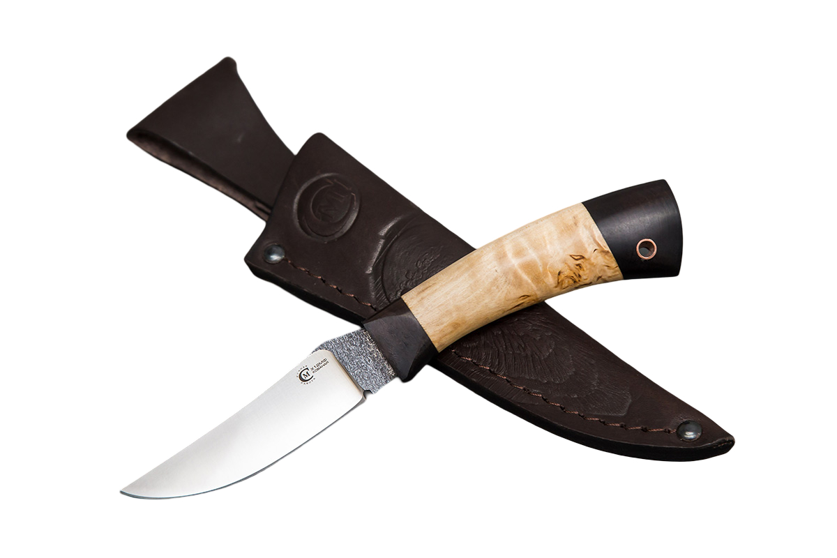 Нож ИП СЕМИНА Рыбак кован ст.Х12МФ карел.бер. граб - фото 1