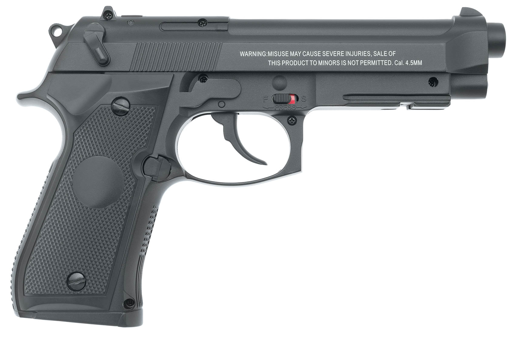 МП Пистолет пневмат. Stalker S92ME (аналог "Beretta 92") к.4,5мм,металл,120м/с,ч - фото 1