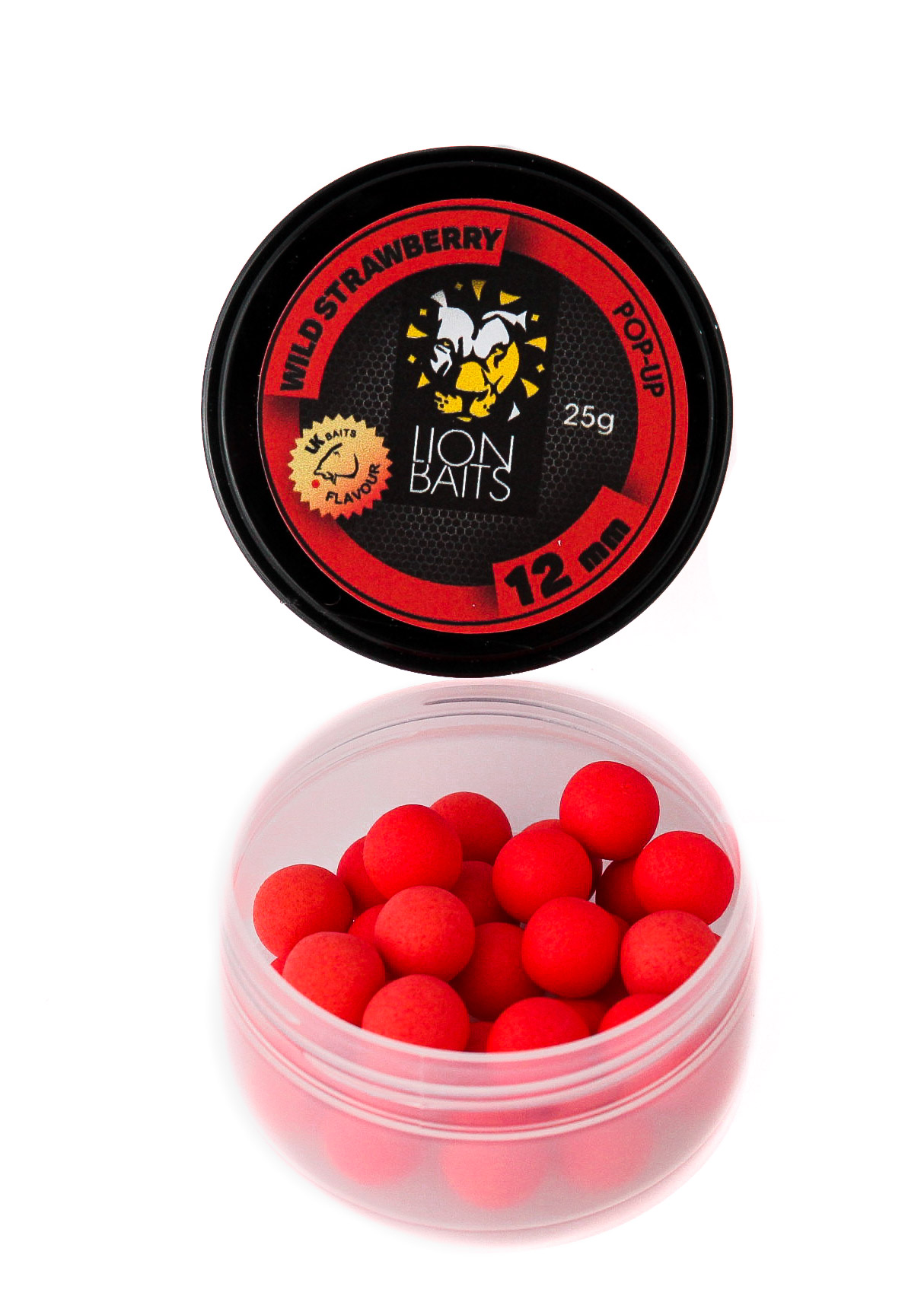 Бойлы Lion Baits pop-up Wild strawberry 12мм 25гр - фото 1