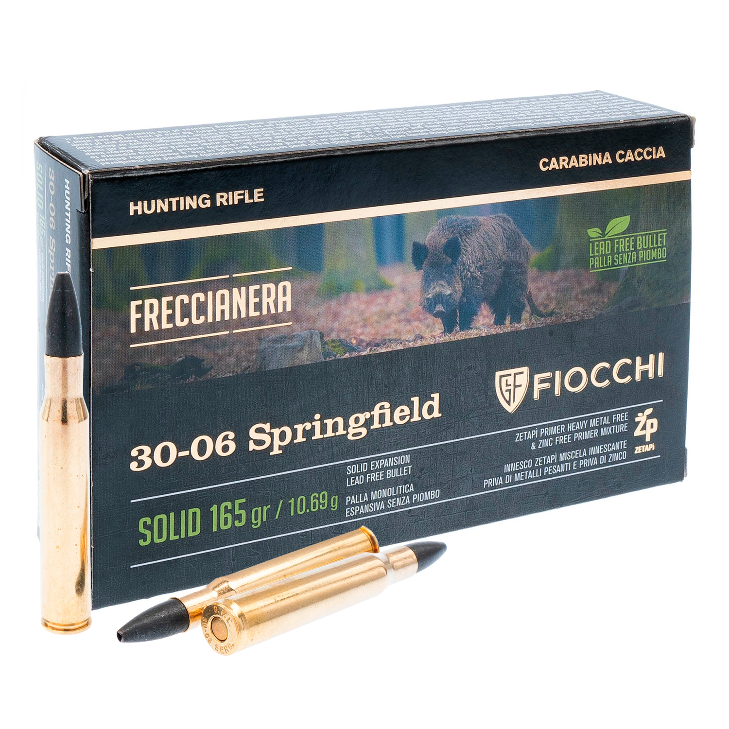 Патрон 30-06 Fiocchi 10,69гр Freccia Nera с пулей Solid Expansion - фото 1