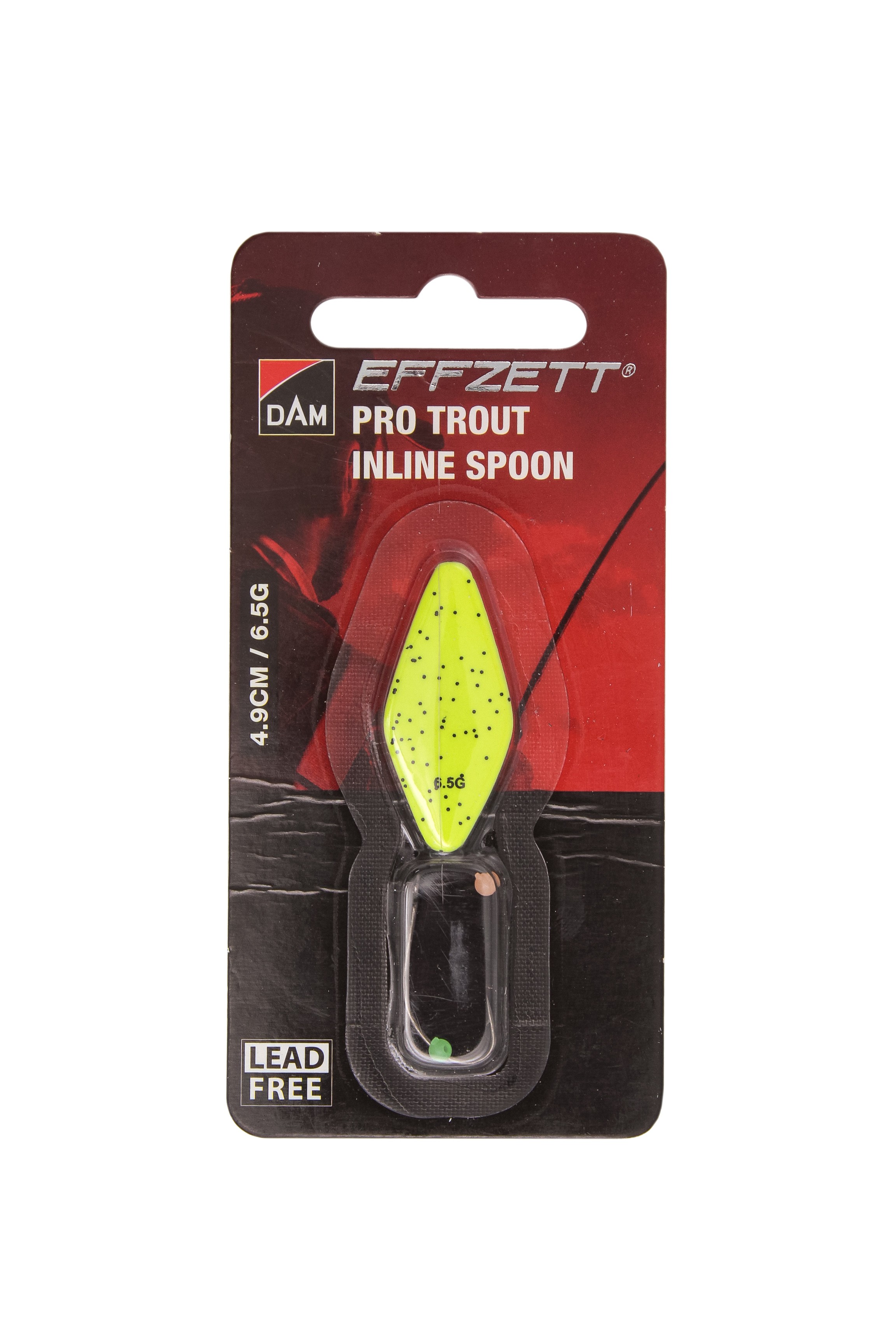 Блесна DAM Effzett Pro trout inline spoon 4,9см 6,5гр  yellow black flak - фото 1