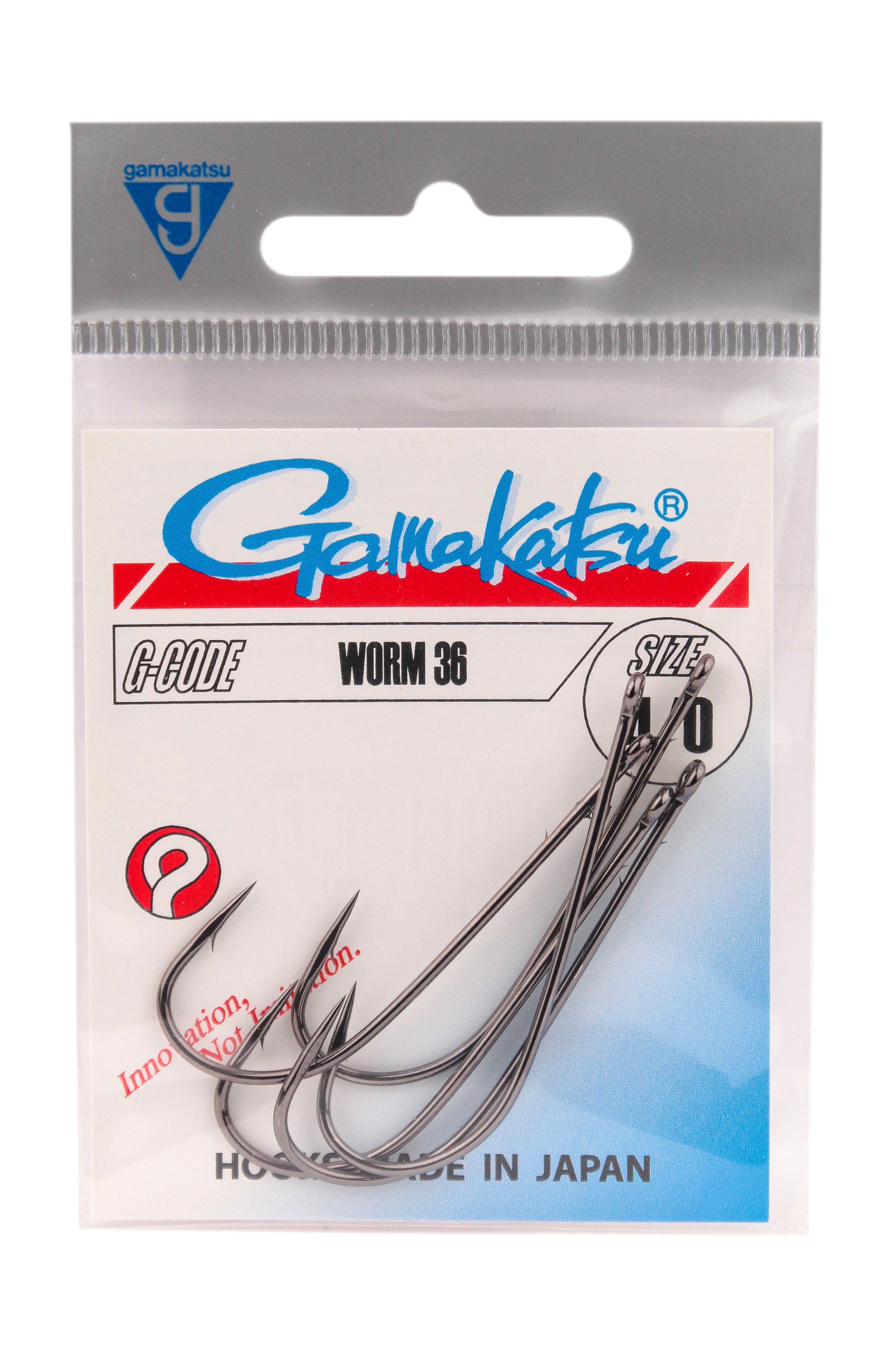 Крючок Gamakatsu Worm 36 black №4/0 - фото 1