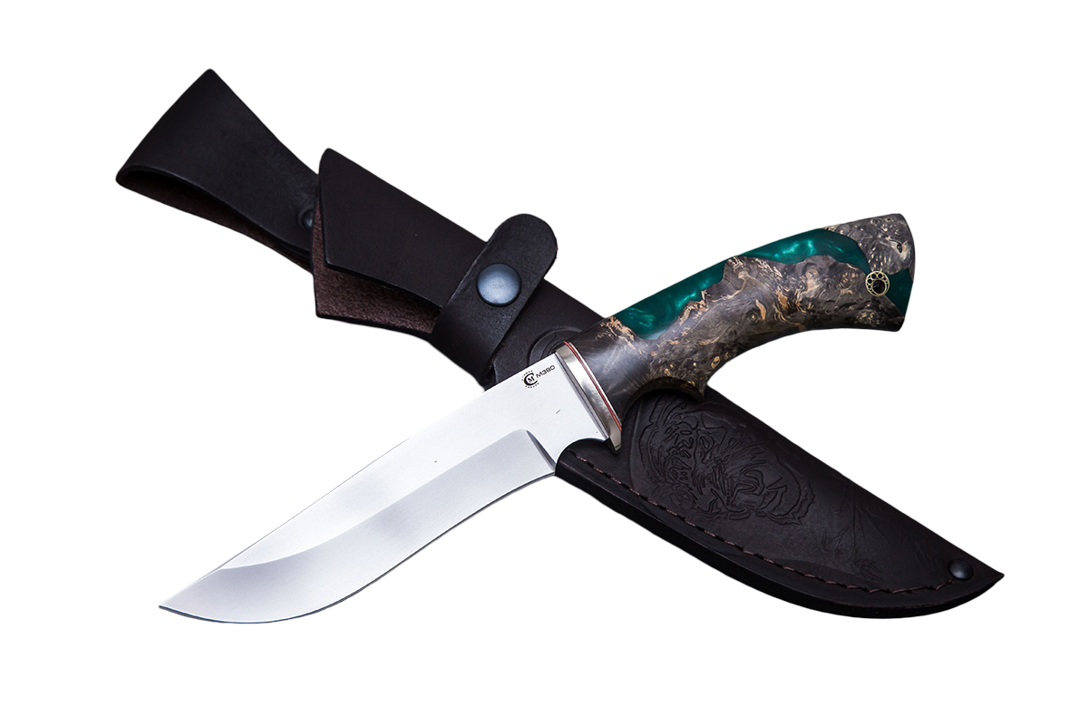 Нож ИП СЕМИНА Галеон сталь М390 мельхиор гибрид кап клена - фото 1