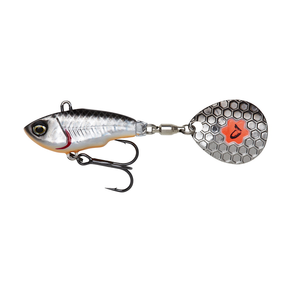 Тейл-спиннер Savage Gear Fat tail spin 6.5см 16гр Dirty Silver - фото 1