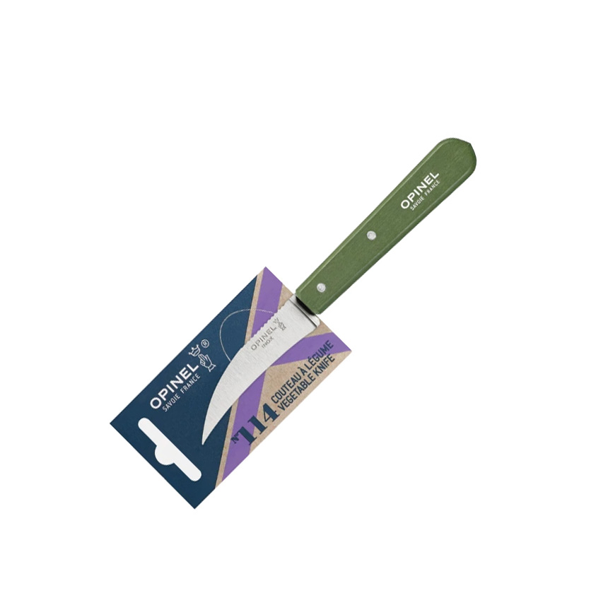 Нож столовый Opinel №114 деревянная рукоять блистер нерж ст темно-зеленый 003130 - фото 1