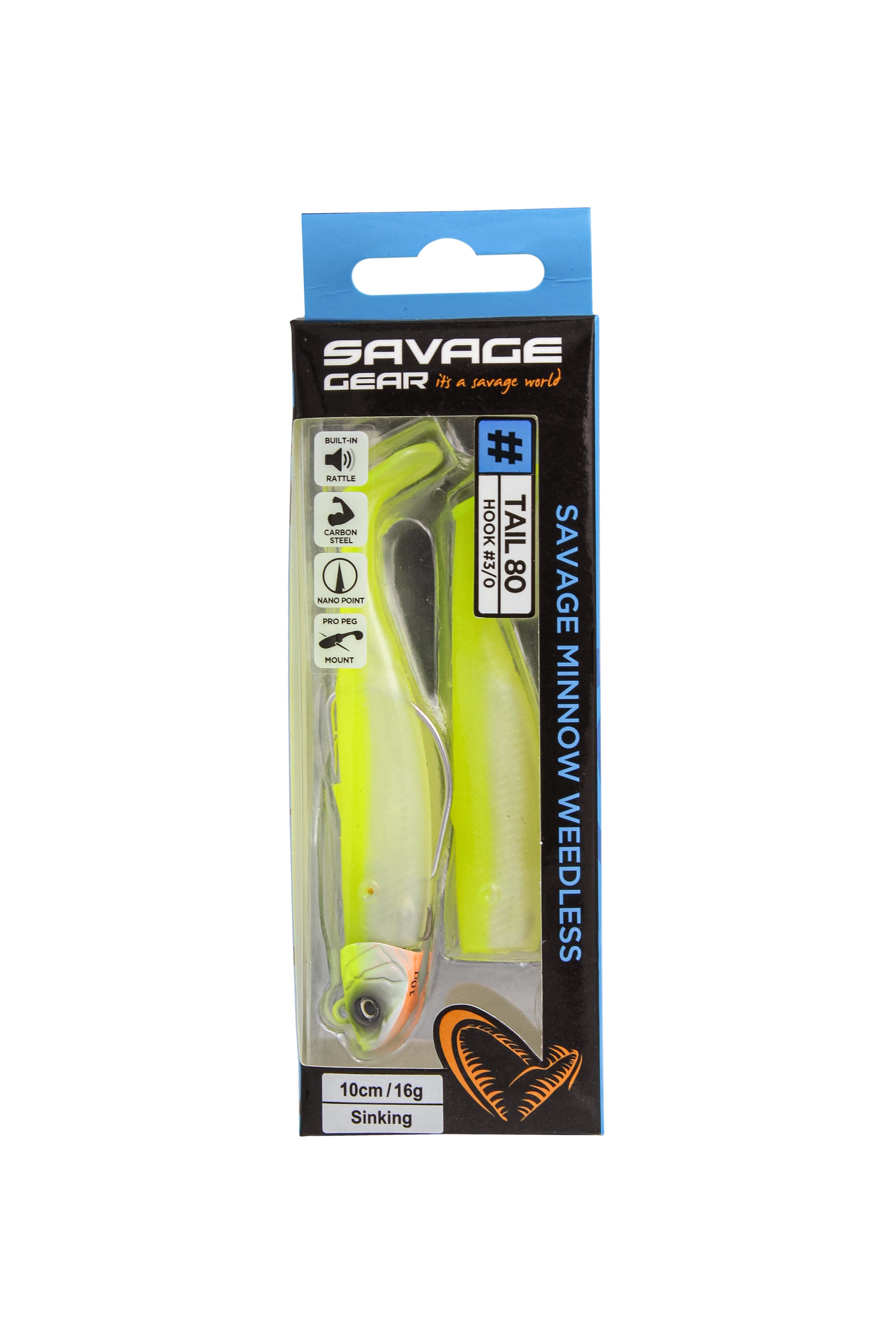 Приманка Savage Gear Minnow WL 10см 16гр lemon back 2+1 - фото 1