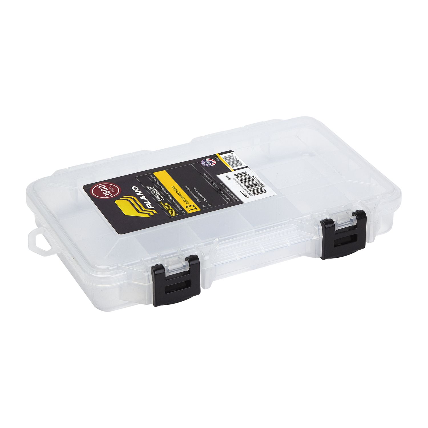 Коробка Plano 2361301 13 Comp W Tab P Clr Blkh Latch 27,6x18,6x4,4  - фото 1