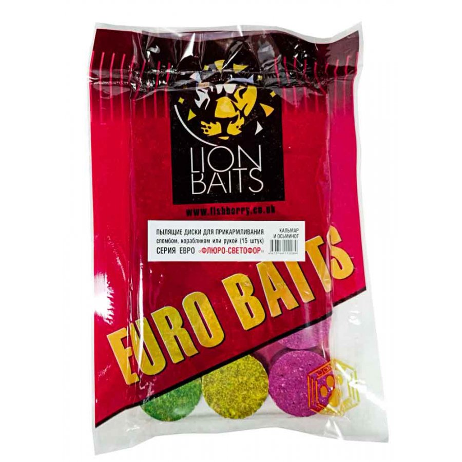 Диски Lion Baits пылящие флюро-светофор Кальмар и осьминог 15шт - фото 1