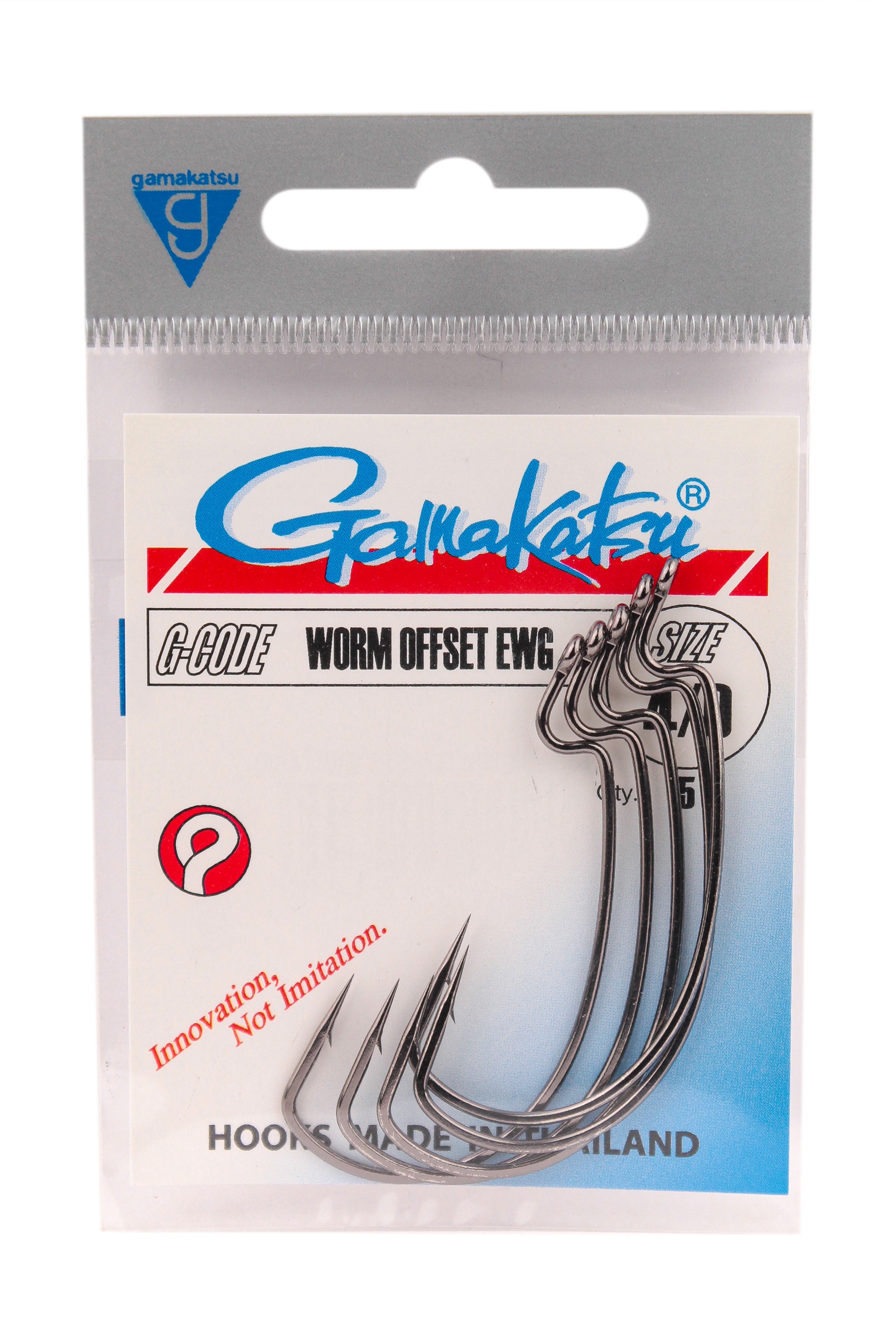 Крючок Gamakatsu Worm EWG offset black №4/0 - фото 1