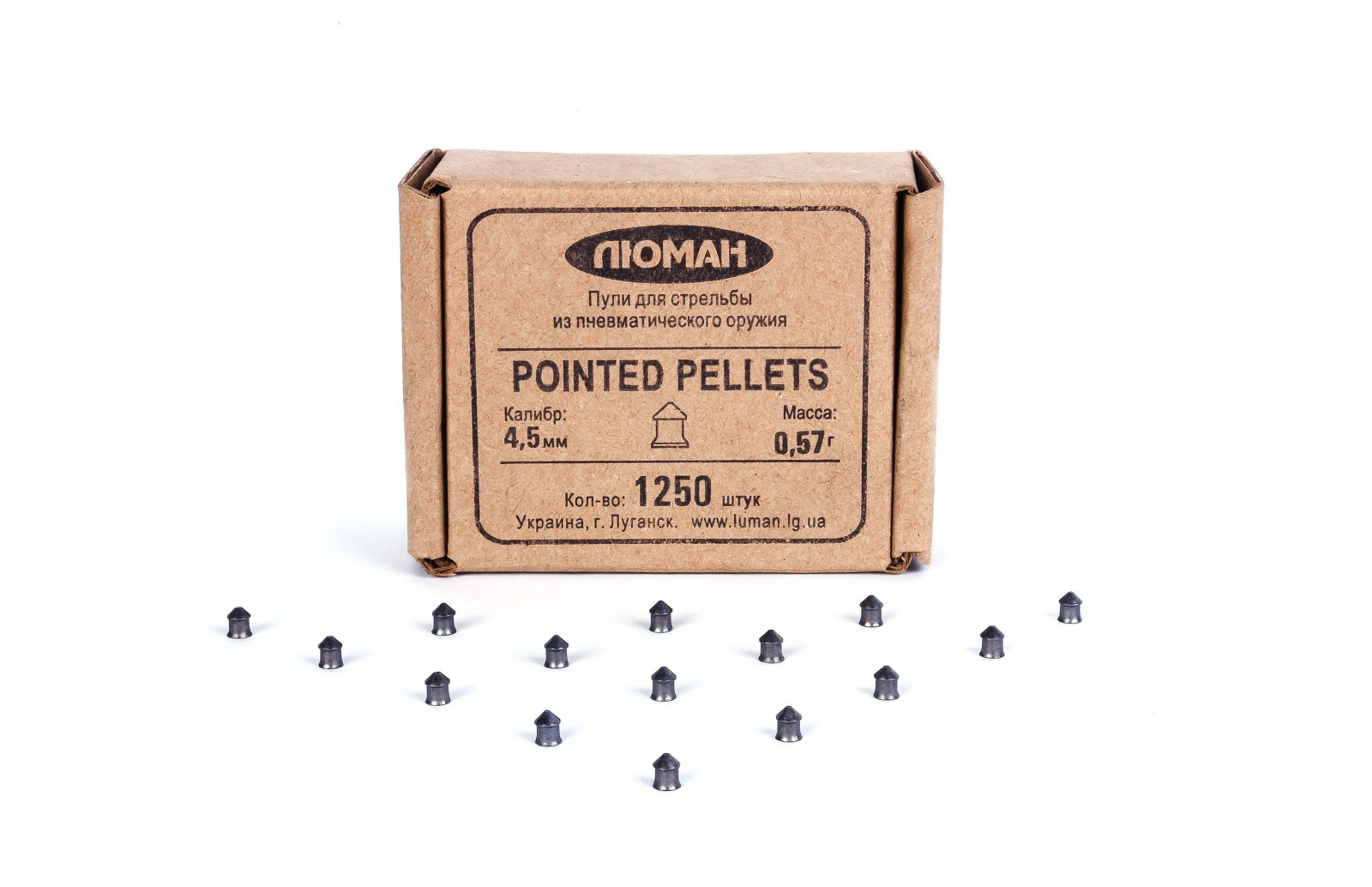 Пульки Люман Pointed pellets остроголовые 0,57 гр 4,5мм 1250 шт - фото 1