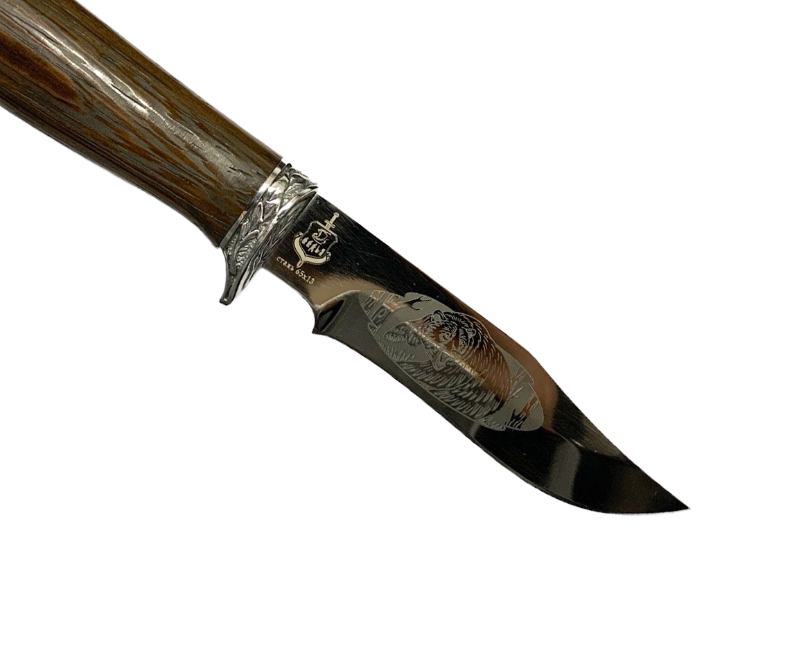 Нож Ладья Грибник НТ-2 Р 65х13 рисунок венге - фото 1