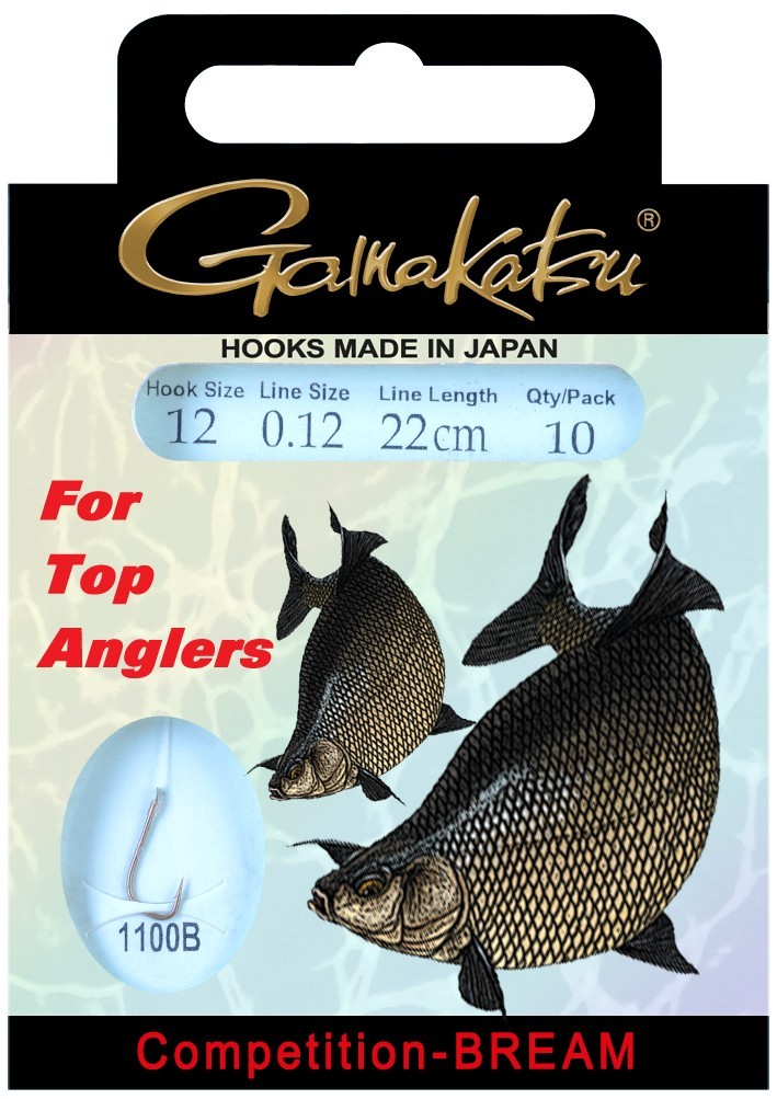 Крючок Gamakatsu с поводком Booklet bream com 1100B 0,10мм 22см №16 - фото 1