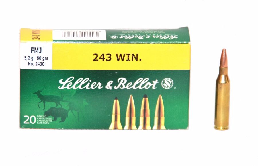 Патрон 243Win Sellier&Bellot FMJ Hornady 5.2гр 1/20 - фото 1