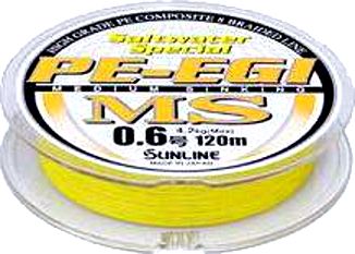 Шнур Sunline PE-EGI MS Yellow 120м 0.8 12lb 5.6kг - фото 1
