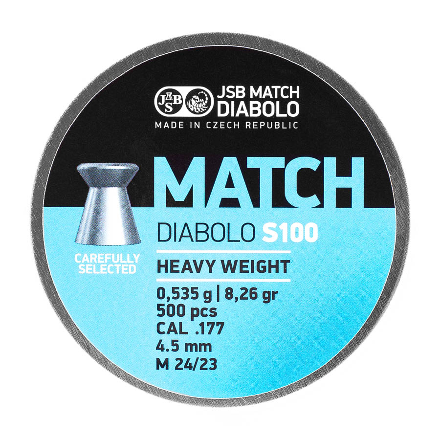 МП JSB Blue Match Diabolo S100 пуля пневм. к.4.5мм 0.535г. (500шт/бан) (500шт./б - фото 1