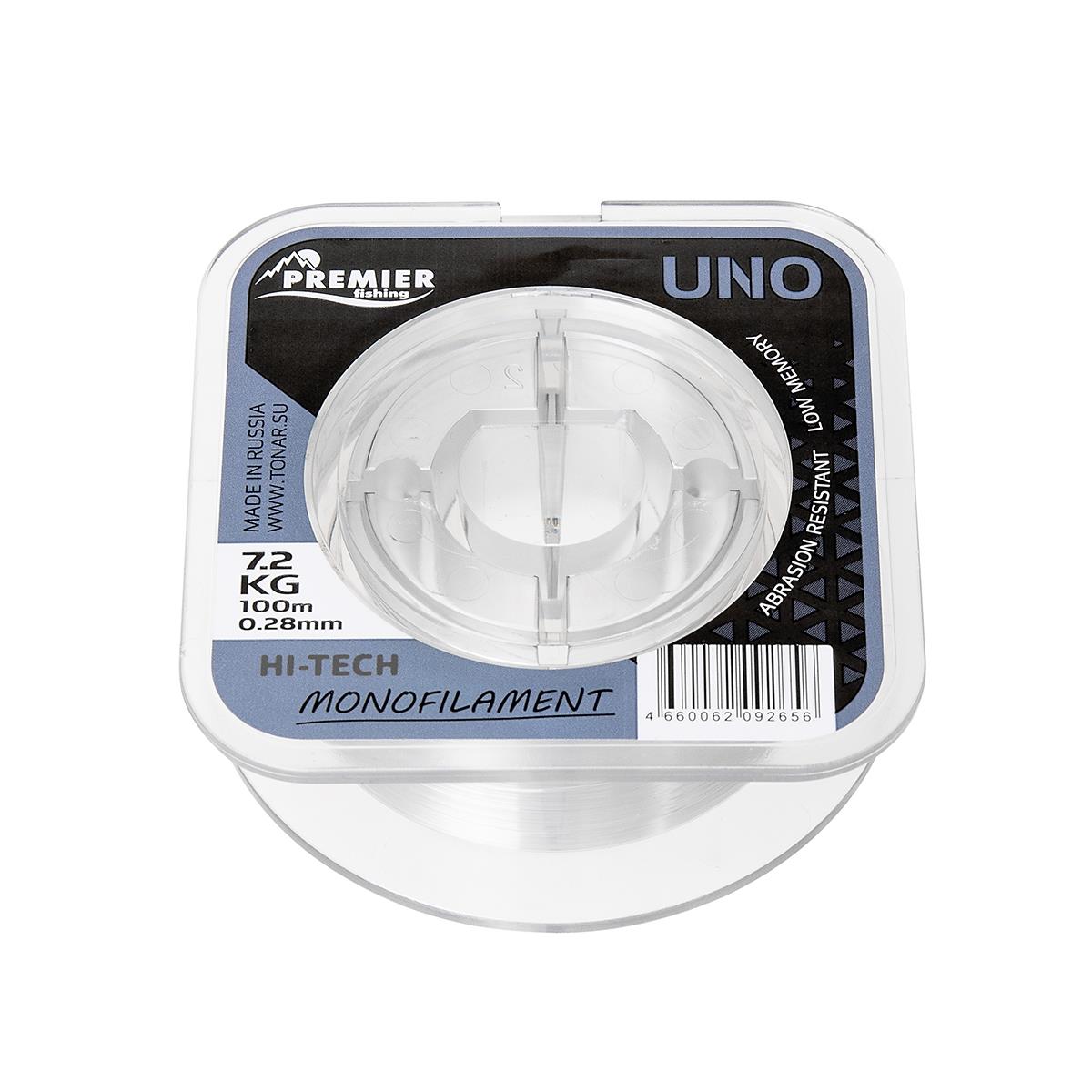 МП Леска UNO 0,28mm/100m Clear Nylon (PR-U-C-028-100) Premier Fishing - фото 1
