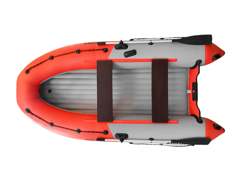 Лодка Boatsman 340ASR НДНД Sport надувная серо-красный - фото 1