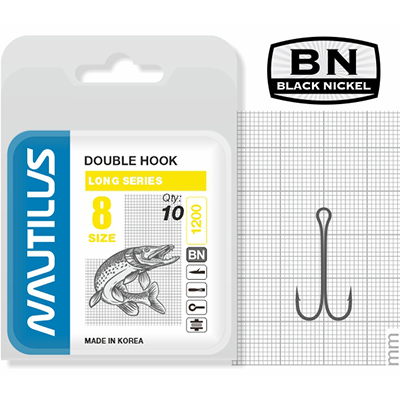 Крючок Nautilus Sting Double SSD 1200 №8 уп 10шт - фото 1