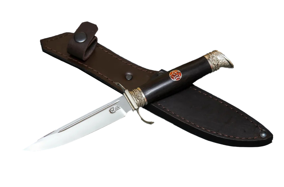 Нож ИП СЕМИНА Финка Морская сталь Х12МФ граб литье звезда - фото 1