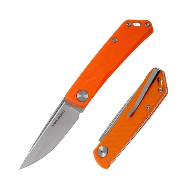 Нож складной Real Steel Luna Lite Orange G10 клинок D2 7см - фото 1