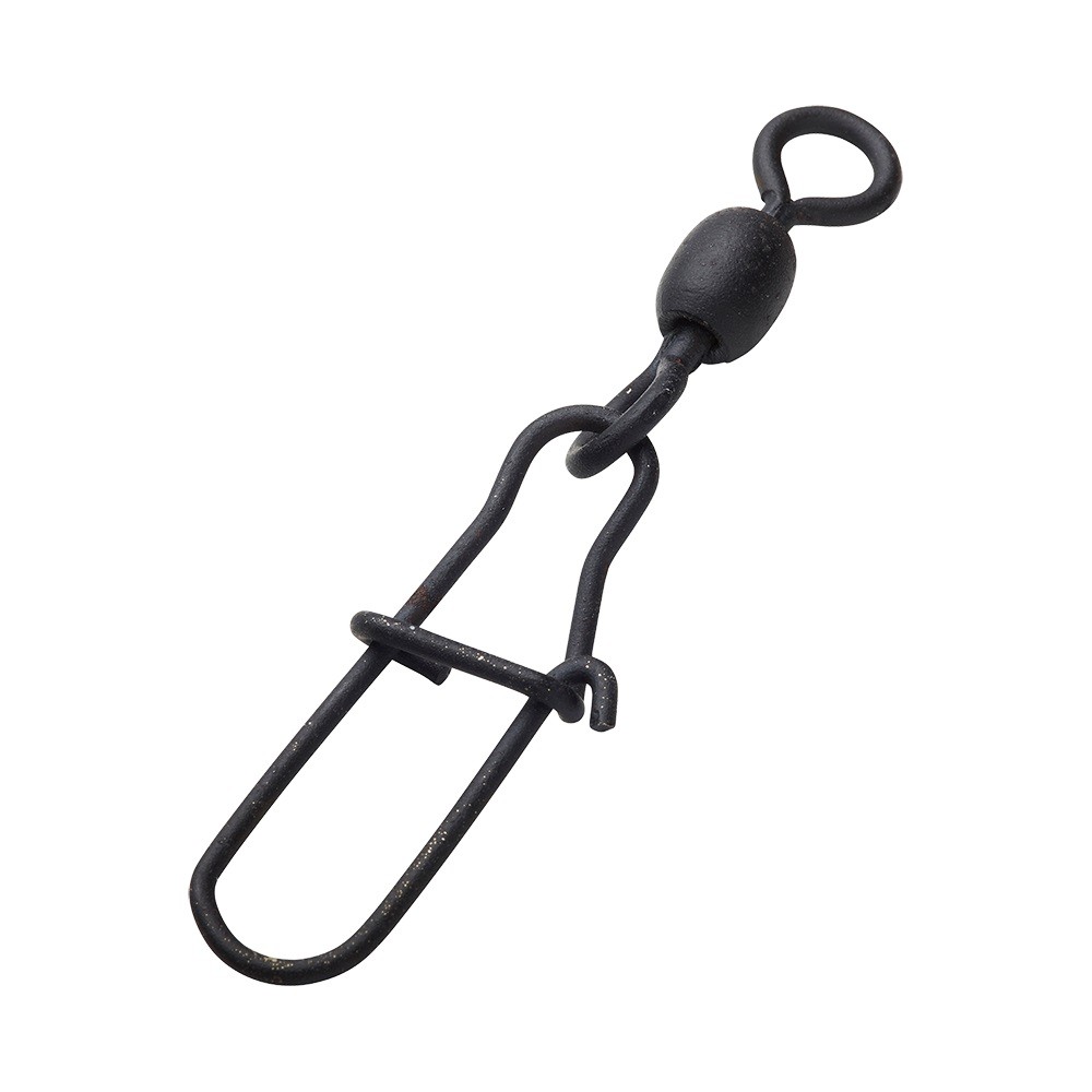 Застежка с вертлюгом Madcat Stainl.Crane Swivels With Snap №2 165lb 75кг black - фото 1