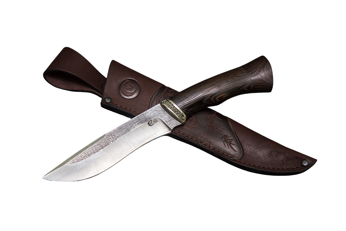 Нож ИП СЕМИНА Беркут кованая сталь 95х18со следами ковки венге литье - фото 1