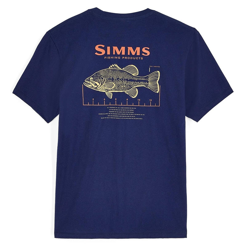 Футболка Simms Bass Ruler T-Shirt Navy  - фото 1