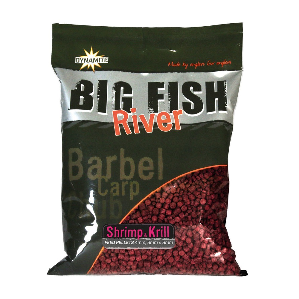 Пеллетс Dynamite Baits Big Fish river feed pellets shrimp krill  4/6/8мм 1,8кг - фото 1