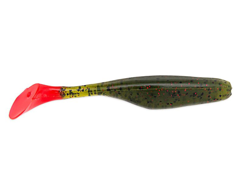 Приманка Bass Assassin Walleye Assassin 4&quot; Avocado Red Tail - фото 1