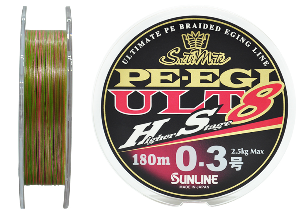 Шнур Sunline PE EGI ULT HS8  0,3/2,5кг 180м Multi Color - фото 1