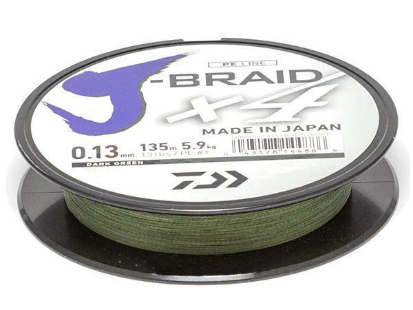 Шнур Daiwa J-Braid X4 0,13мм 135м Dark green - фото 1