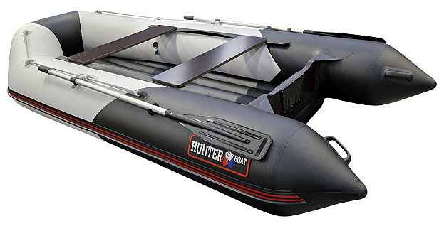 Лодка Хантер 345 ЛКА НДНД черно-белый - фото 1