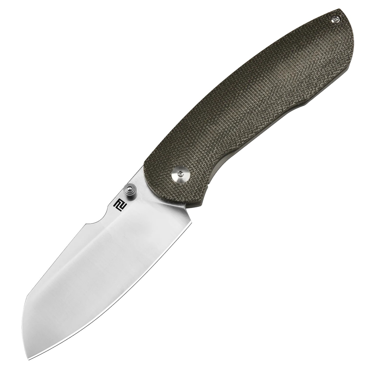 Нож Artisan Cutlery Prime складной рукоять зеленый микарта титан сталь stonewash - фото 1