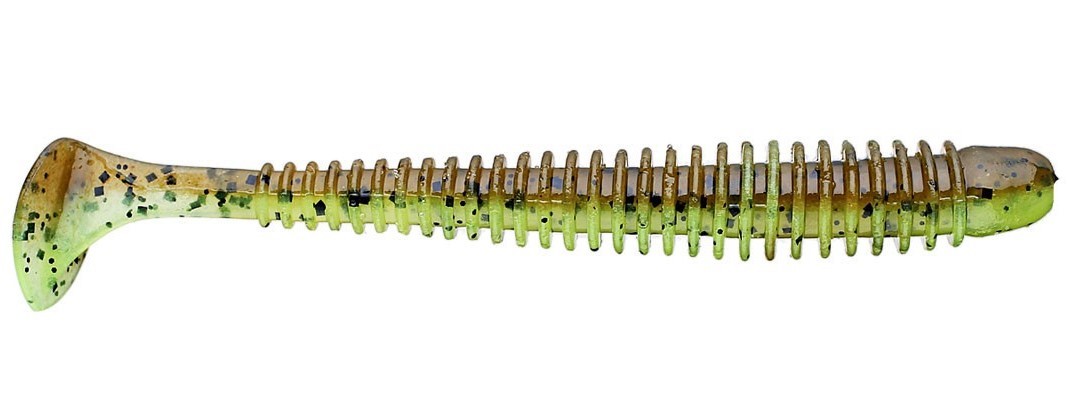 МП Приманка Keitech виброхвост Swing impact 4,5" 401 Green pumpkin Chartreuse - фото 1