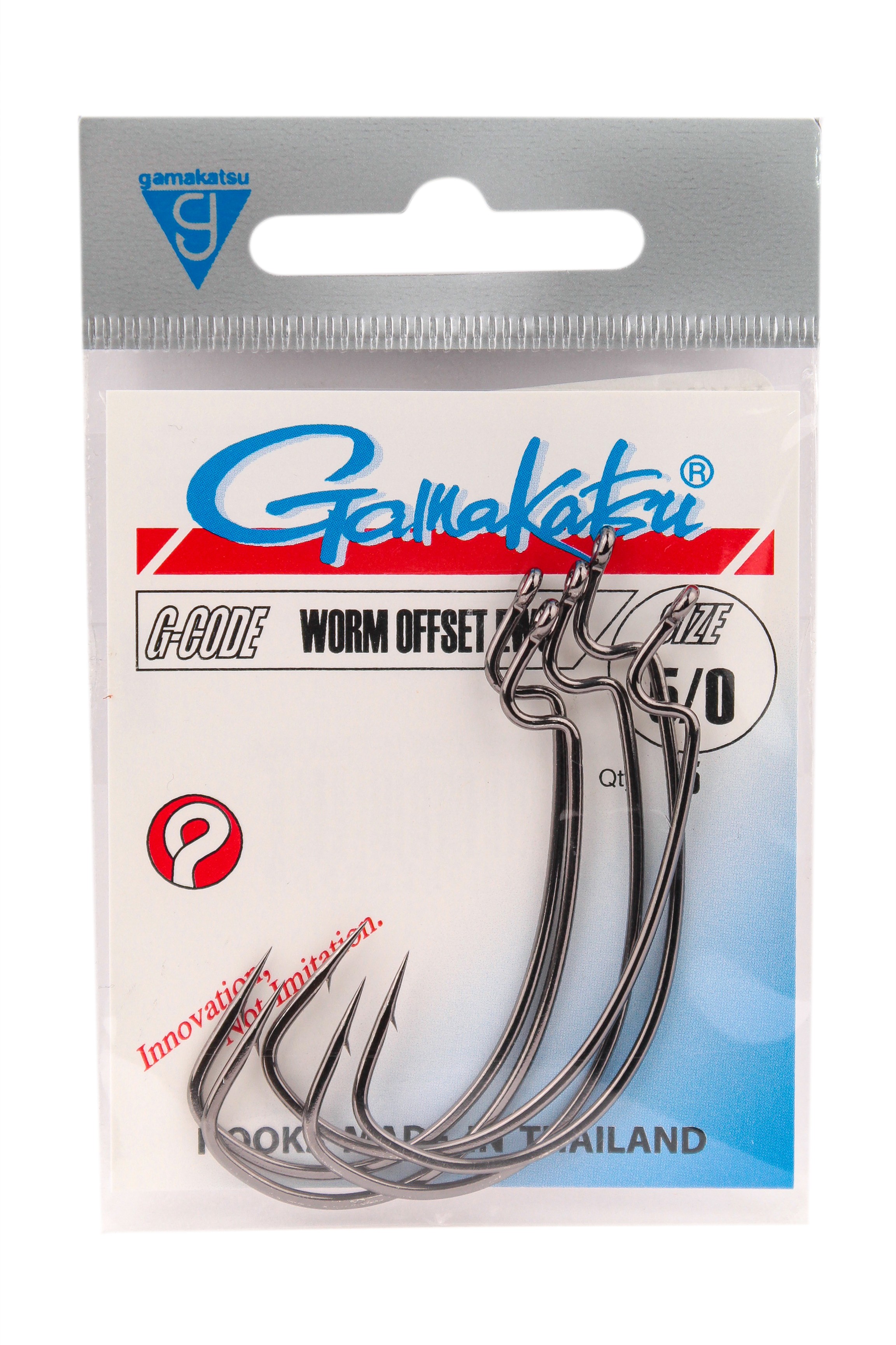 Крючок Gamakatsu Worm EWG offset black №5/0 - фото 1