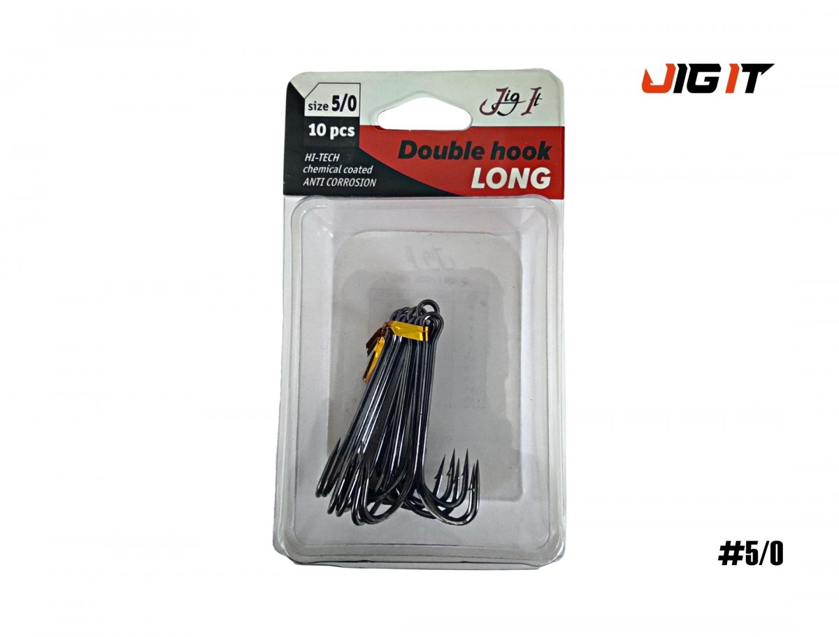 МП Двойник JIG IT Long double hooks, 10 шт/уп. №5/0 - фото 1
