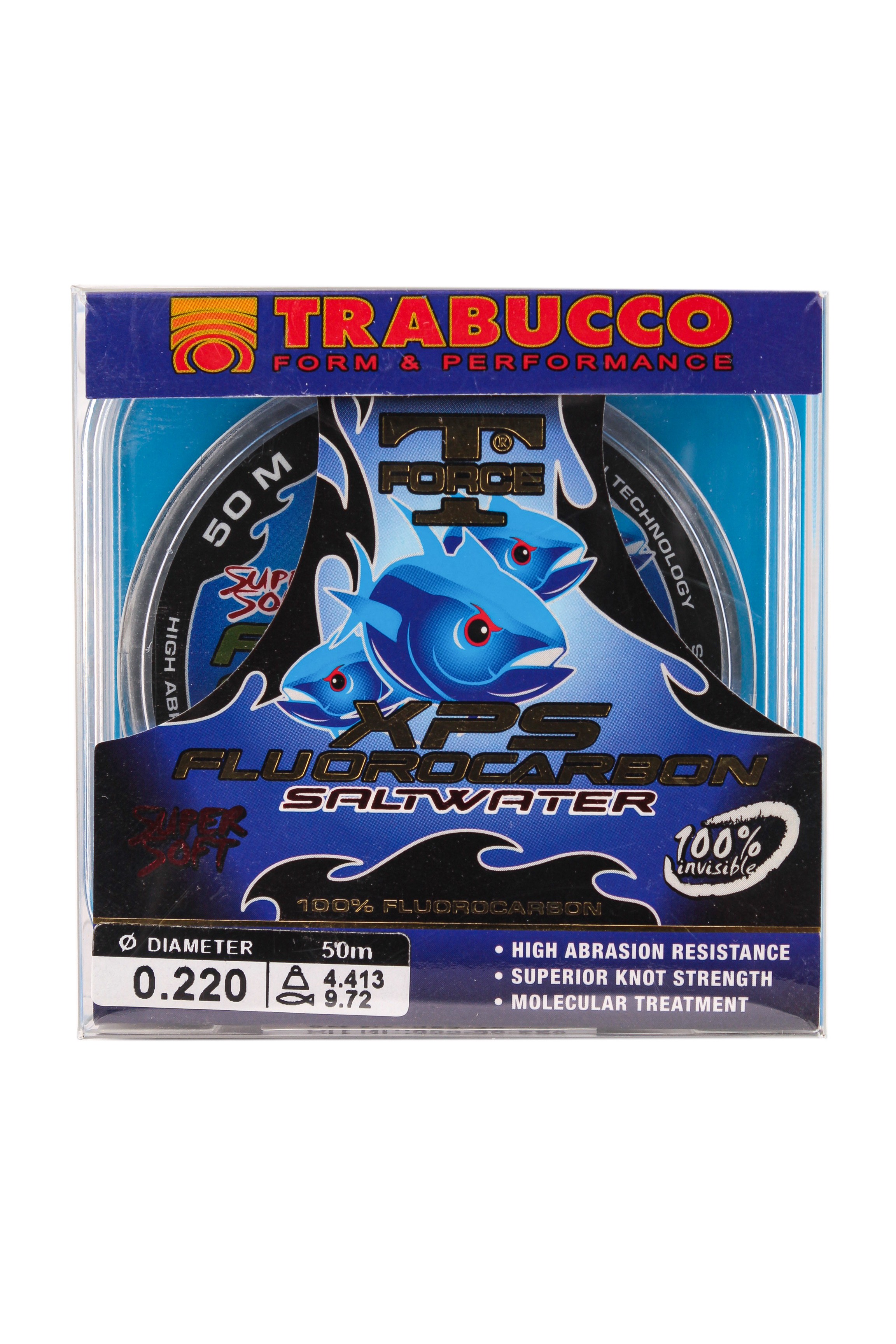 Леска Trabucco T-force fluorocarbon SW 50м 0,220мм - фото 1