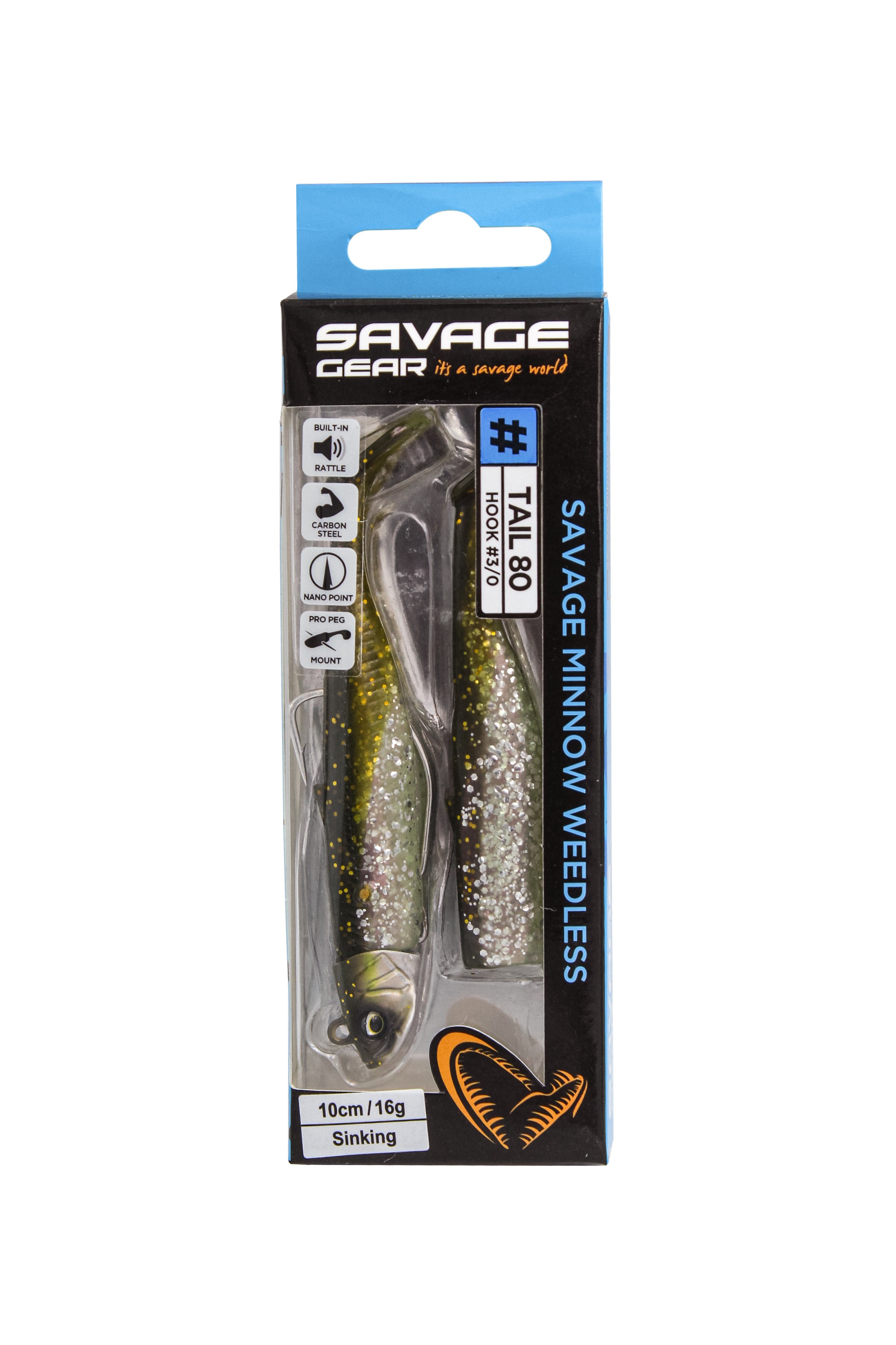 Приманка Savage Gear Minnow WL 10см 16гр green silver 2+1 - фото 1