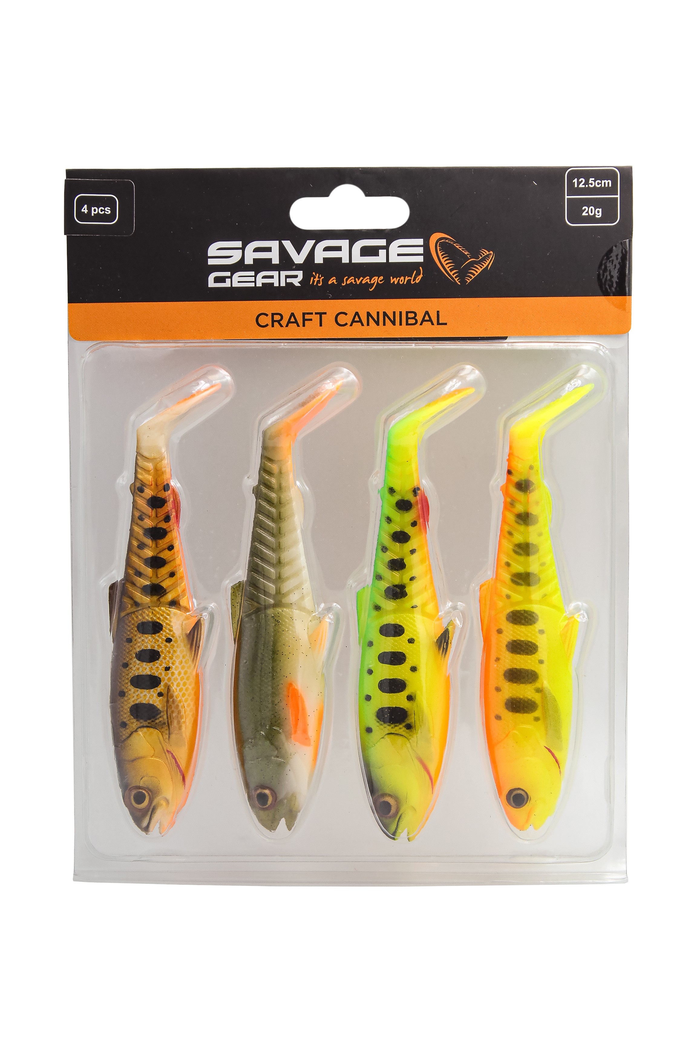 Приманка Savage Gear Craft cannibal paddletail 12,5см 20гр dark water mix 4шт