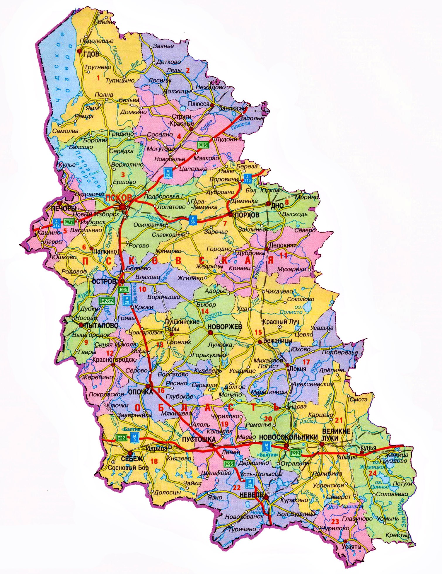Карта Псковская область - фото 1