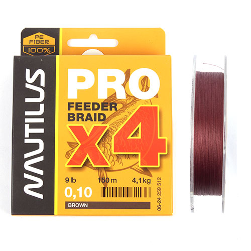 Шнур Nautilus Pro Feeder Braid Brown d-0.10 4.1кг 9lb 150м Com - фото 1