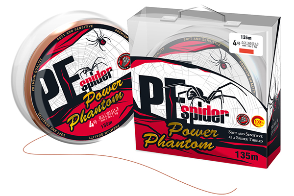Шнур Power Phantom 8x PE Spider 135м оранжевый 2 0,23мм 19кг - фото 1